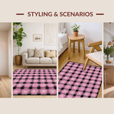 Ultra Soft Area Rug, Non Slip, Stain Resistant, Washable Area Rugs for Living Room, Bedroom, Vibrant Playful Floral Composition(Pink)