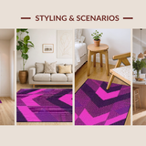 Ultra Soft Area Rug, Non Slip, Stain Resistant, Washable Area Rugs for Living Room, Bedroom, Lively Abstract Color Fusion(Purple)