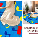 Ultra Soft Area Rug, Non Slip, Stain Resistant, Washable Area Rugs for Living Room, Bedroom, Brightly Hued Soundscape Design(Blue)