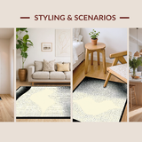 Ultra Soft Area Rug, Non Slip, Stain Resistant, Washable Area Rugs for Living Room, Bedroom, Chic Minimalist Tiled Arrangement(Beige)