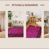 Ultra Soft Area Rug, Non Slip, Stain Resistant, Washable Area Rugs for Living Room, Bedroom, Chic Pink Leopard Aesthetic(Pink)