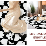 Ultra Soft Area Rug, Non Slip, Stain Resistant, Washable Area Rugs for Living Room, Bedroom, Contemporary Animal Print Yoga Runner(Black)