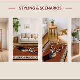 Ultra Soft Area Rug, Non Slip, Stain Resistant, Washable Area Rugs for Living Room, Bedroom, Rustic Western Deer Print Living Room Rug(Brown)