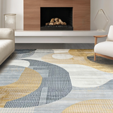 Ultra Soft Area Rug, Non Slip, Stain Resistant, Washable Area Rugs for Living Room, Bedroom, Sleek Monochrome Patterned Elegance(Gray)