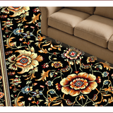 Ultra Soft Area Rug, Non Slip, Stain Resistant, Washable Area Rugs for Living Room, Bedroom, Elegant Floral Non-Slip Living Room Rug(Black)
