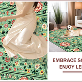 Ultra Soft Area Rug, Non Slip, Stain Resistant, Washable Area Rugs for Living Room, Bedroom, Non-Slip Boho Floral Reading Nook(Green)