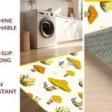 Ultra Soft Area Rug, Non Slip, Stain Resistant, Washable Area Rugs for Living Room, Bedroom, Charming Pastel Nature-Inspired Design(Yellow)