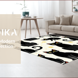 Ultra Soft Area Rug, Non Slip, Stain Resistant, Washable Area Rugs for Living Room, Bedroom, Soft Black Cat Bedroom Accent Doormat(Black)