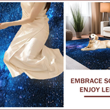 Ultra Soft Area Rug, Non Slip, Stain Resistant, Washable Area Rugs for Living Room, Bedroom, Starry Sky Glitter Kids Bedroom Rug(Blue)
