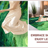 Ultra Soft Area Rug, Non Slip, Stain Resistant, Washable Area Rugs for Living Room, Bedroom, Vibrant Nature-Inspired Shag Elements(Green)