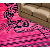Ultra Soft Area Rug, Non Slip, Stain Resistant, Washable Area Rugs for Living Room, Bedroom, Expressive Pink Animal Motif(Pink)