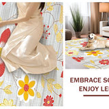 Ultra Soft Area Rug, Non Slip, Stain Resistant, Washable Area Rugs for Living Room, Bedroom, Whimsical Botanical Color Burst(Yellow)