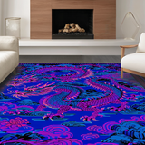 Ultra Soft Area Rug, Non Slip, Stain Resistant, Washable Area Rugs for Living Room, Bedroom, Eclectic Purple and Blue Palette(Blue)