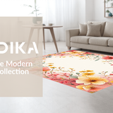 Ultra Soft Area Rug, Non Slip, Stain Resistant, Washable Area Rugs for Living Room, Bedroom, Dreamy Soft Hued Botanical Style(Pink)