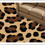 Ultra Soft Area Rug, Non Slip, Stain Resistant, Washable Area Rugs for Living Room, Bedroom, Leopard Print Low-Pile(Beige)