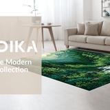 Ultra Soft Area Rug, Non Slip, Stain Resistant, Washable Area Rugs for Living Room, Bedroom, Charming Pine Tree Landscape(Green)
