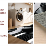 Ultra Soft Area Rug, Non Slip, Stain Resistant, Washable Area Rugs for Living Room, Bedroom, Vintage Vinyl Living Room Non-Slip Carpet(Black)