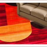 Ultra Soft Area Rug, Non Slip, Stain Resistant, Washable Area Rugs for Living Room, Bedroom, Dynamic Abstract Shape Fusion(Red)