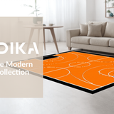 Ultra Soft Area Rug, Non Slip, Stain Resistant, Washable Area Rugs for Living Room, Bedroom, Chic Round Basketball Graphic Display(Orange)