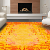 Ultra Soft Area Rug, Non Slip, Stain Resistant, Washable Area Rugs for Living Room, Bedroom, Lively Soft Plush Patterned Delight(Orange)