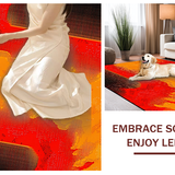 Ultra Soft Area Rug, Non Slip, Stain Resistant, Washable Area Rugs for Living Room, Bedroom, Sizzling Earthy Tones Composition(Orange)