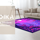 Ultra Soft Area Rug, Non Slip, Stain Resistant, Washable Area Rugs for Living Room, Bedroom, Whimsical Butterfly Moonlit Artwork(Purple)