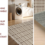 Ultra Soft Area Rug, Non Slip, Stain Resistant, Washable Area Rugs for Living Room, Bedroom, Rustic Minimalist Flatweave Style(Beige)