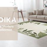 Ultra Soft Area Rug, Non Slip, Stain Resistant, Washable Area Rugs for Living Room, Bedroom, Cozy Rustic Foliage Style(Green)
