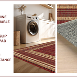 Ultra Soft Area Rug, Non Slip, Stain Resistant, Washable Area Rugs for Living Room, Bedroom, Charming Multicolor Patterned Textiles(Red)