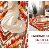 Ultra Soft Area Rug, Non Slip, Stain Resistant, Washable Area Rugs for Living Room, Bedroom, Elegant Southwestern Medallion Style(Orange)