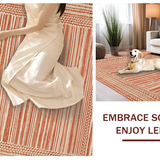 Ultra Soft Area Rug, Non Slip, Stain Resistant, Washable Area Rugs for Living Room, Bedroom, Sophisticated Woven Earth Tone Rug(Orange)