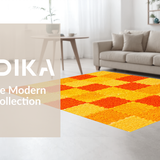 Ultra Soft Area Rug, Non Slip, Stain Resistant, Washable Area Rugs for Living Room, Bedroom, Charming Irregular Shape Accent Piece(Orange)