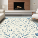 Ultra Soft Area Rug, Non Slip, Stain Resistant, Washable Area Rugs for Living Room, Bedroom, Serene Beach Vibes Decorative Piece(Blue)