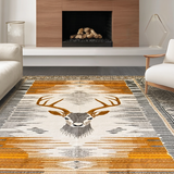 Ultra Soft Area Rug, Non Slip, Stain Resistant, Washable Area Rugs for Living Room, Bedroom, Artistic Neutral Safari Theme(Gold)