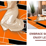 Ultra Soft Area Rug, Non Slip, Stain Resistant, Washable Area Rugs for Living Room, Bedroom, Playful Kids' Basketball Theme Decor(Orange)