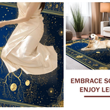 Ultra Soft Area Rug, Non Slip, Stain Resistant, Washable Area Rugs for Living Room, Bedroom, Transitional Mystic Symbolism Style(Blue)