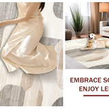 Ultra Soft Area Rug, Non Slip, Stain Resistant, Washable Area Rugs for Living Room, Bedroom, Chic Soft Neutral Fuzzy Motif(Beige)