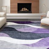 Ultra Soft Area Rug, Non Slip, Stain Resistant, Washable Area Rugs for Living Room, Bedroom, Elegant Tiled Grey Purple Harmony(Purple)