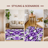 Ultra Soft Area Rug, Non Slip, Stain Resistant, Washable Area Rugs for Living Room, Bedroom, Trendy Minimalist Color Contrast(Purple)