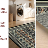 Ultra Soft Area Rug, Non Slip, Stain Resistant, Washable Area Rugs for Living Room, Bedroom, Rustic Trellis Motif with Soft Touch(Black)