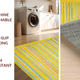 Ultra Soft Area Rug, Non Slip, Stain Resistant, Washable Area Rugs for Living Room, Bedroom, Chic Earthy Tones Design(Yellow)