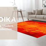 Ultra Soft Area Rug, Non Slip, Stain Resistant, Washable Area Rugs for Living Room, Bedroom, Chic Abstract Flame Aesthetic Fusion(Orange)