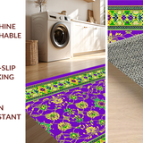 Ultra Soft Area Rug, Non Slip, Stain Resistant, Washable Area Rugs for Living Room, Bedroom, Luxurious Multi-Color Geometric Motif(Purple)
