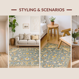 Rustic Earthy Floral Tiled Motif(Blue)