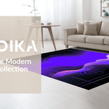 Ultra Soft Area Rug, Non Slip, Stain Resistant, Washable Area Rugs for Living Room, Bedroom, Vibrant Abstract Geometric Waves(Purple)