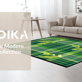 Ultra Soft Area Rug, Non Slip, Stain Resistant, Washable Area Rugs for Living Room, Bedroom, Whimsical Buffalo Check Arrangement(Green)