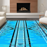 Ultra Soft Area Rug, Non Slip, Stain Resistant, Washable Area Rugs for Living Room, Bedroom, Vibrant Modern Animal Print Flair(Blue)