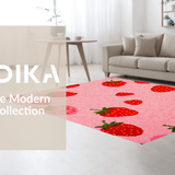 Ultra Soft Area Rug, Non Slip, Stain Resistant, Washable Area Rugs for Living Room, Bedroom, Playful Pastel Fruit Splash(Pink)