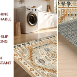 Ultra Soft Area Rug, Non Slip, Stain Resistant, Washable Area Rugs for Living Room, Bedroom, Sophisticated Abstract Earth Tone(Beige)