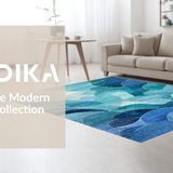 Ultra Soft Area Rug, Non Slip, Stain Resistant, Washable Area Rugs for Living Room, Bedroom, Whimsical Scalloped Bow Accent Rug Elegant Coquette Decor Dreamy Bathroom Mat(Blue)